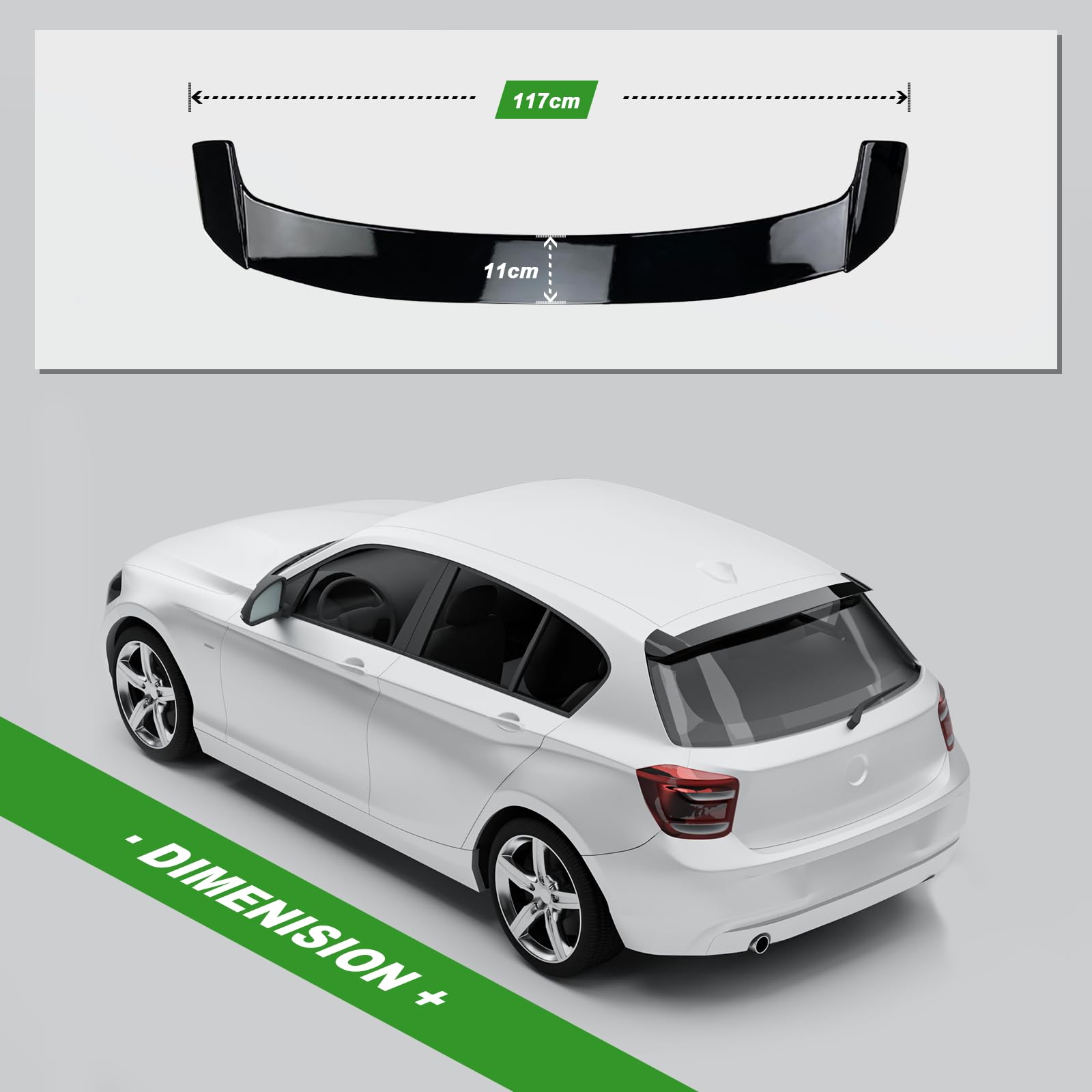 Fit for 1 Series 118i 125i F20 F21 2011-2018 Spoiler posteriore per auto, alettone per spoiler in ABS nero per auto, spoiler per bagagliaio posteriore, adatto per accessori F20 F21