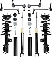Vista 55 de Detroit Axle - Kit de puntales delanteros para Ford 2000-2004 Focus 2 puntales con muelle helicoidal 2 brazos de control inferiores con rótulas 2001