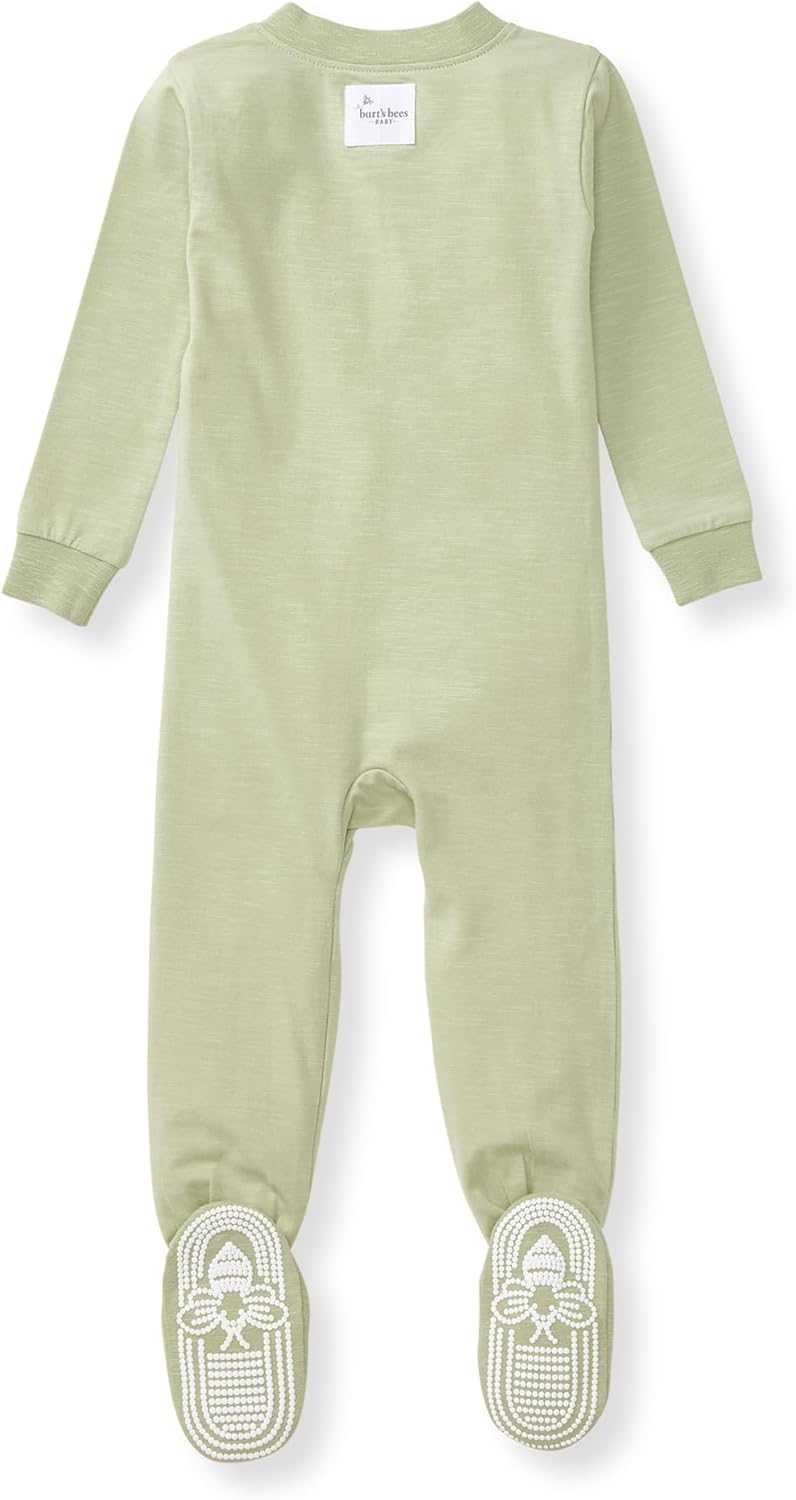 Burt's Bees Baby unisex-baby Honeysoft Sleeper Pajamas, Zip Front Non-slip Footed Footie Pjs, Organic Cotton & Lyocell - Image 2
