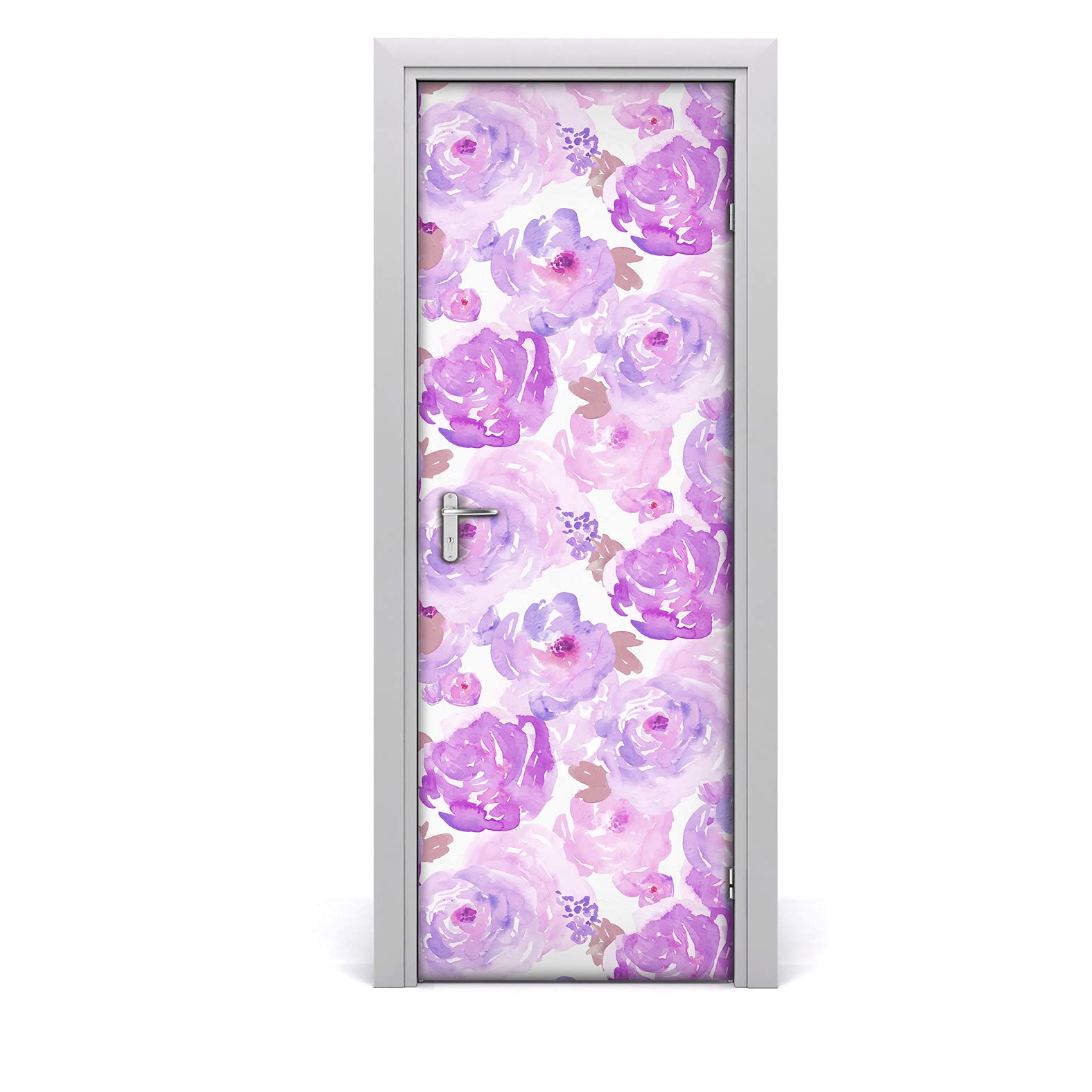 Autocollant de porte imperméable pour rénover sans colle papier peint mural fleurs 85x200
