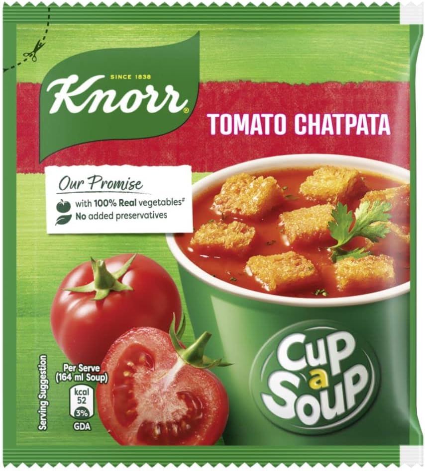Knorr Instant Tomato Chatpata soup 14.5g/14g/13.5g(weight may vary)| Cup a soup