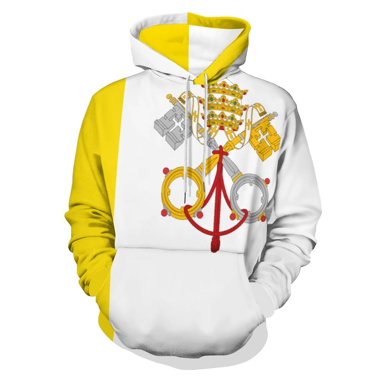 Sweat à capuche imprimé 3D Vatican pull léger manches longues sport - 8