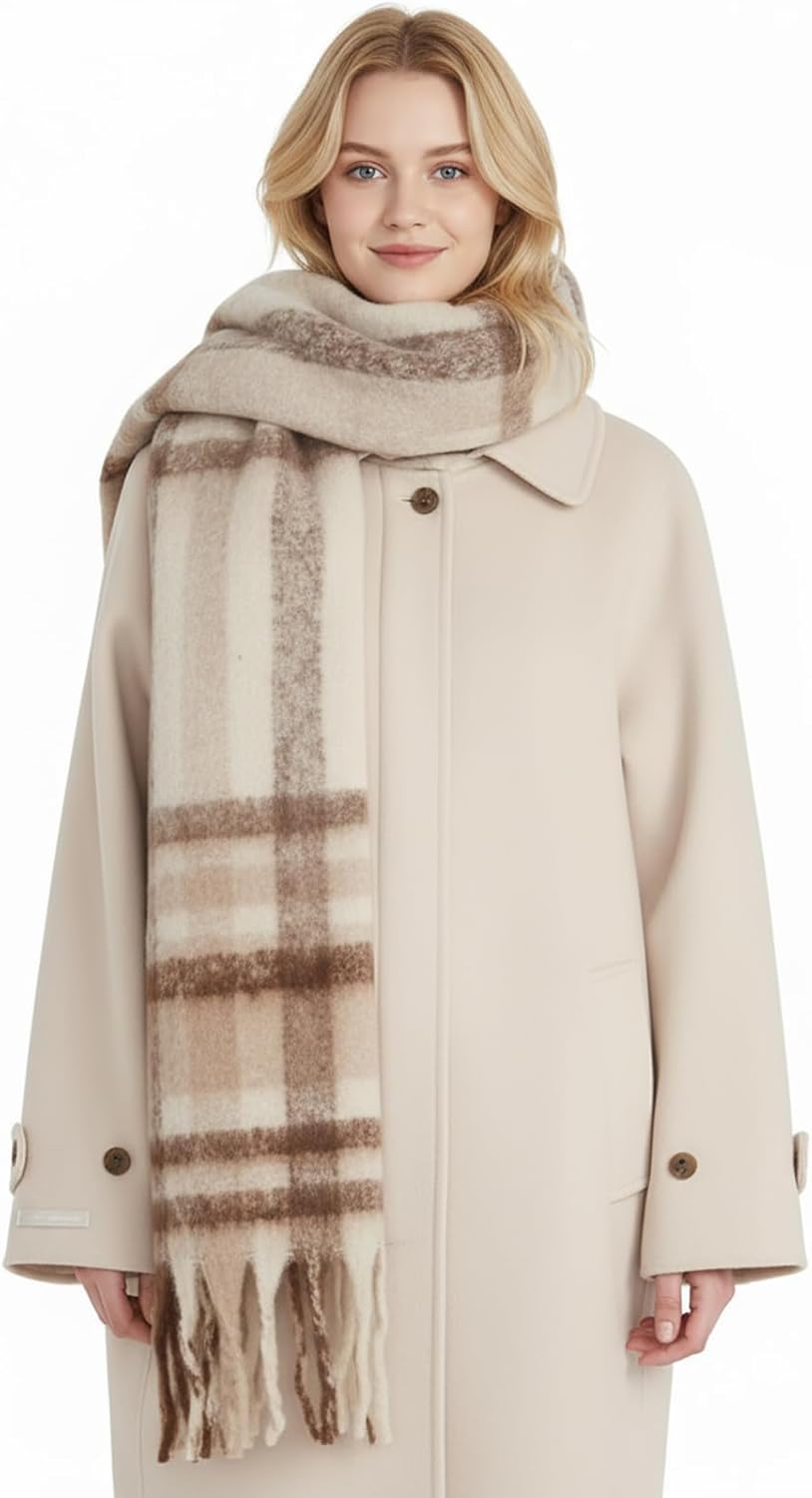 Scarf for Women Winter Warm Long Shawl Large Scarves Cold Weather Thick Blanket Scarfs Colorful Plaid - Image 2