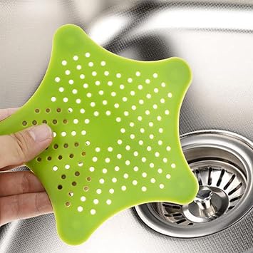 Silicon Star Shaped Sink Filter Bathroom Hair Cather Drain Strainers for Basin (Pack of 3)