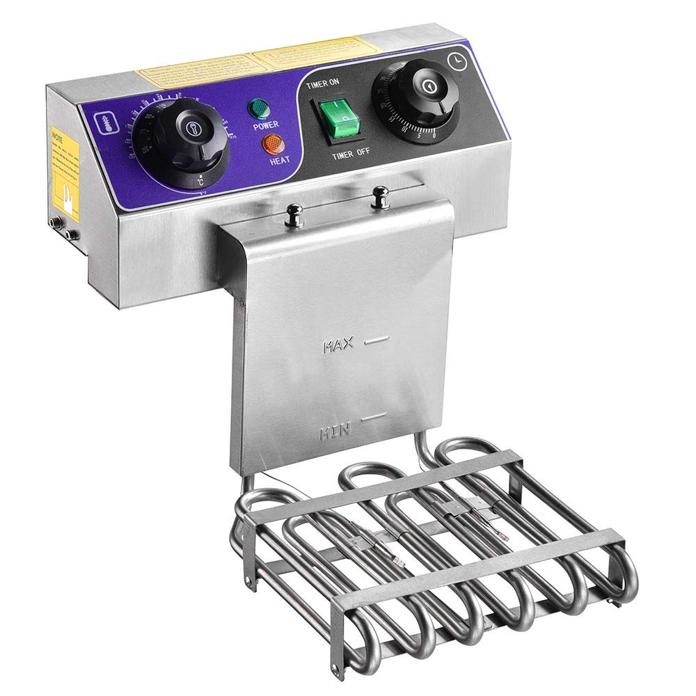 WeChef Commercial Dual Tanks Electric Deep Fryer with Basket Timers Drains Reset Button French