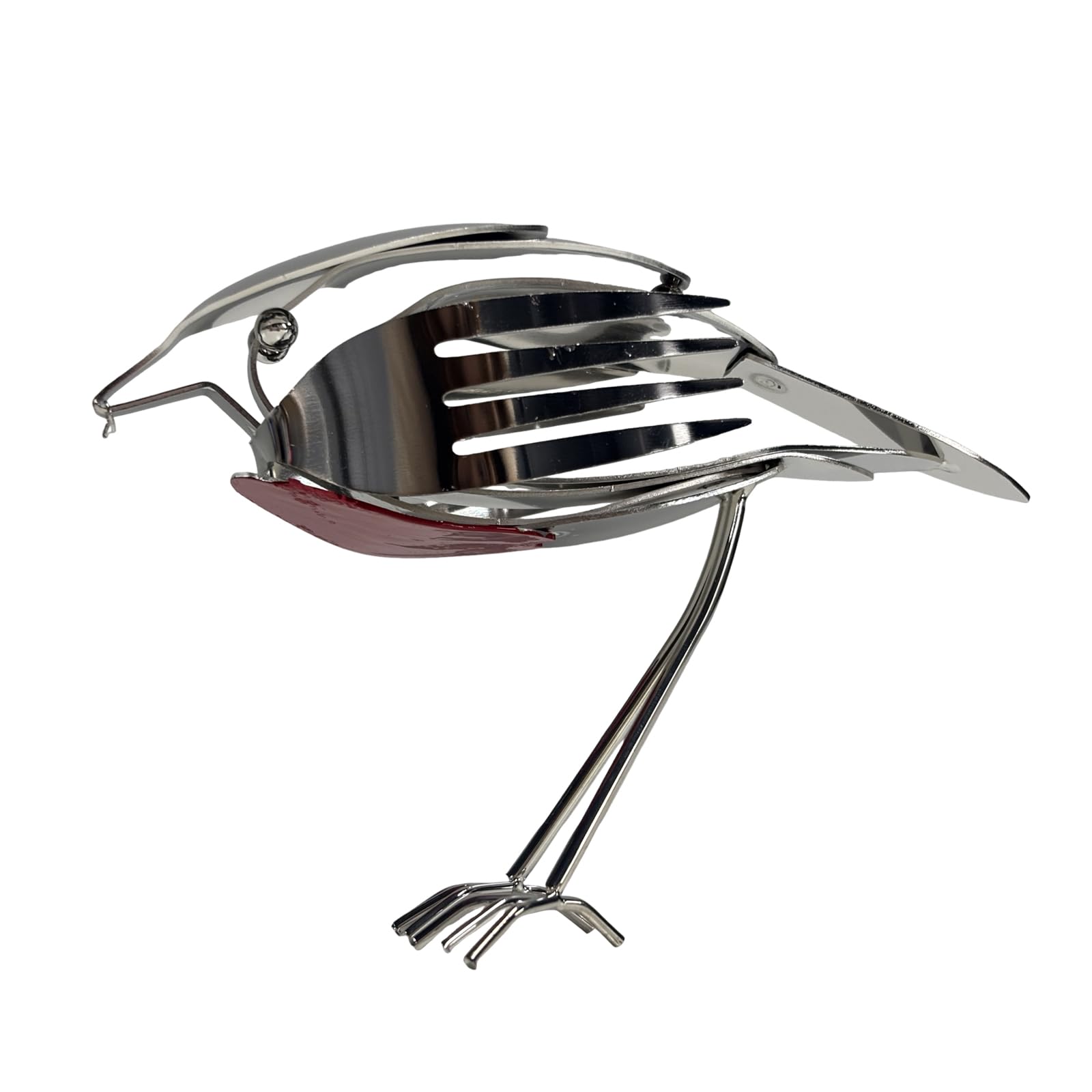 Robin Unique Home Decor Figurine Handcrafted Recycled Cutlery Avian Sculpture Utensil Creative Design Bird Statue for Outdoor Garden Yard Decor