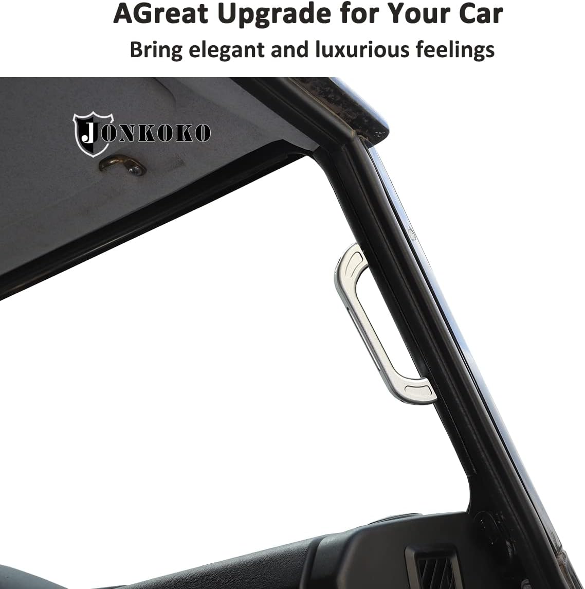 Aluminum Alloy Car A Pillar Grab Handle Trim Car Accessories for Land Rover Defender 2004-2018 90 110 130 Automotive Grab Handles (Pair) (Style-B, Silver)