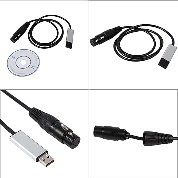 Dioche Mini USB to DMX Interface Adapter Controller for Stage Lighting DMX512 Dimmer, Strong Compatibility for Various Third Party Software, Applicable for Computers
