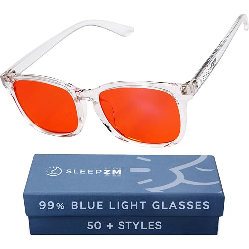 Sleep ZM Blue Light Blocking Glasses for Sleep - 99% Amber, Black Wayfarer