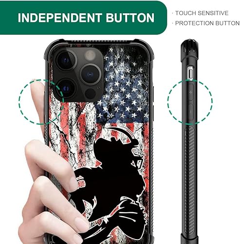 Miniatura 3 de DJSOK Funda para iPhone 14, diseño de patrón de lujo, a prueba de golpes, funda resistente para hombre y mujer, bandera de fútbol americano