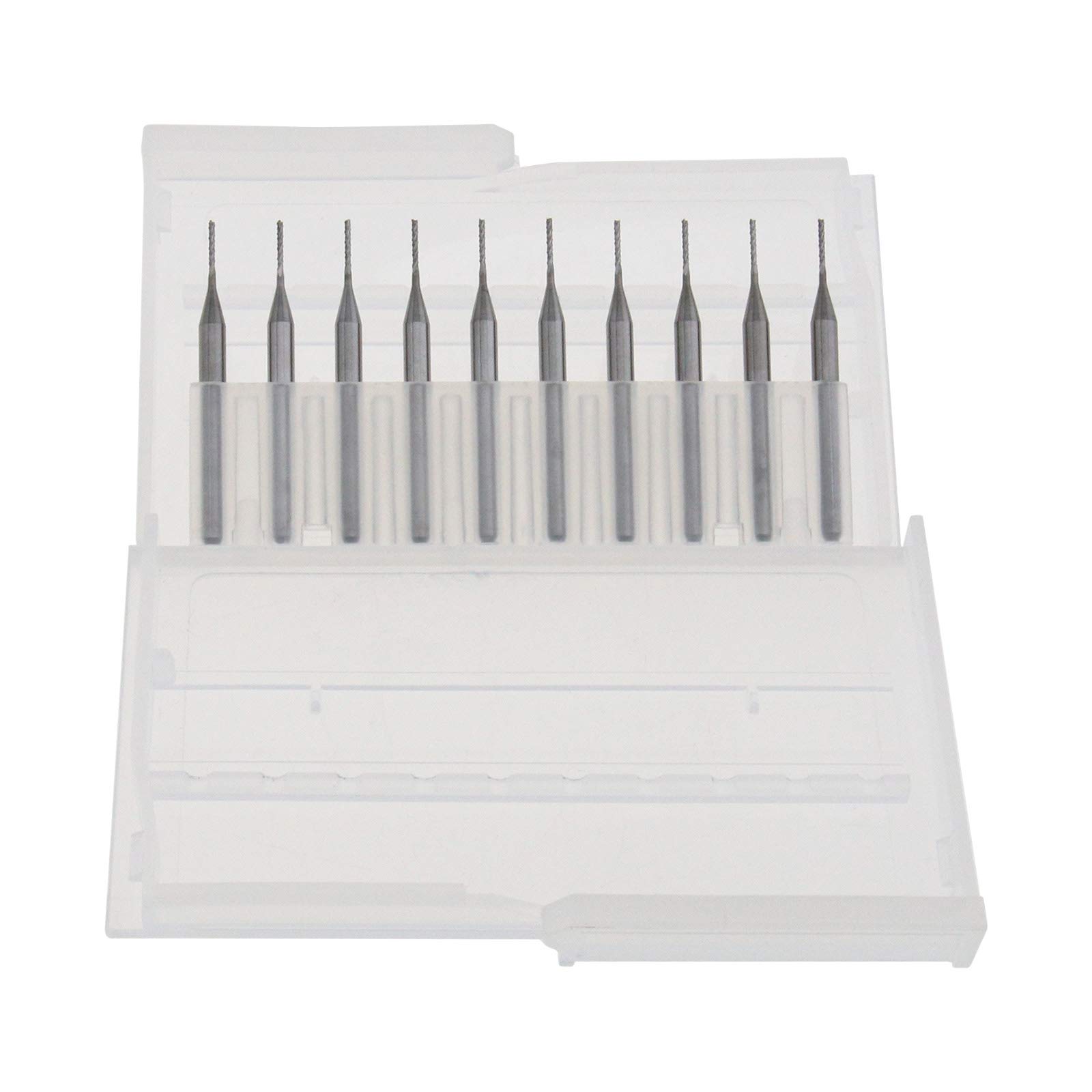 10pcs Kit de Fraise en Bout de Carbure CNC Routeur Embout de Gravure 0.8mm Diamètre de Coupe 3.175mm Tige pour Machine PCB