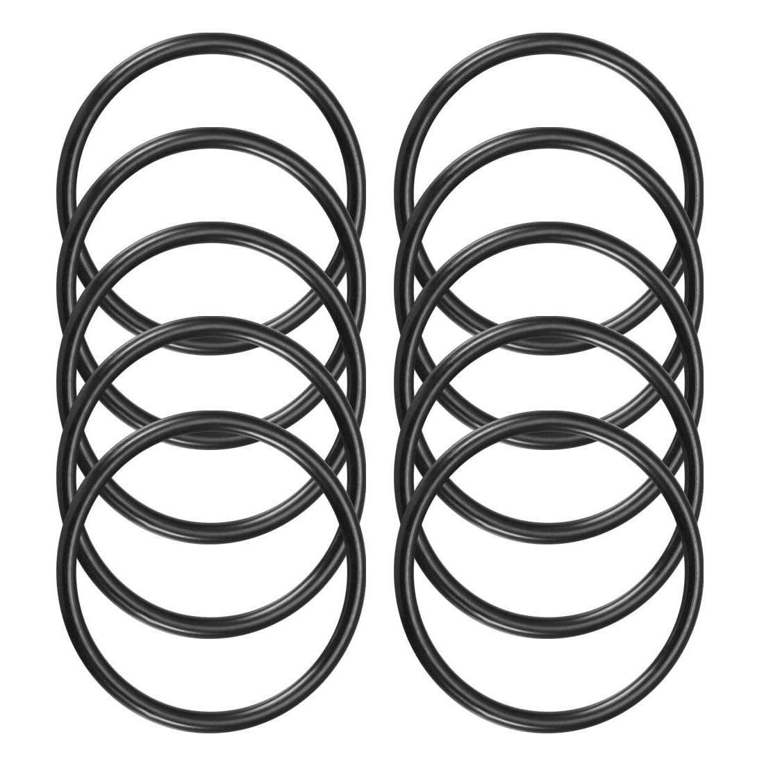ROWORKX 10Pcs Nitrile Rubber O-Rings - 45mm OD x 38.8mm ID x 3.1mm Width Sealing Gaskets for Hose, Faucet, Plumbing, Automotive and General Repair Applications
