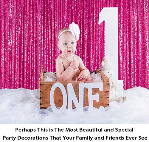 Sequin Curtains 2 Panels 2Ftx8Ft Hot Pink Glitter Backdrop Fuchsia Sequin Photo Backdrop Wedding Pics Backdrop Y1121 #TOP1