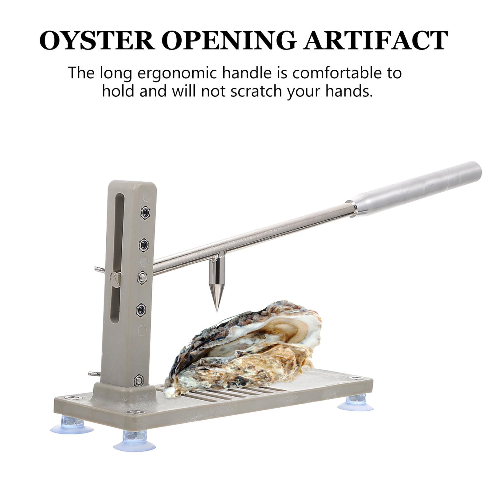 BESPORTBLE Ouvre-huîtres pour Ouvrir Coquilles de Palourdes et Coquillages Réglable à 4 Niveaux en Fer et PP Outil Réutilisable la Cuisine et Restaurants