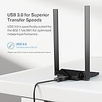 Vista 6 de TP-Link Adaptador USB WiFi 6 para PC de escritorio - (Archer TX20U Plus) Adaptador de red inalámbrica AX1800 con antena de banda dual de 5dBi
