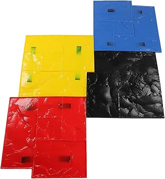 Concrete Textured Skin, 4 PCS Concrete Stamp Pad Set 24 x24 Concrete Polyurethane Concrete Stamping Floor Mat for Wall/Floor Concrete Cement Stamping Embossing Tool