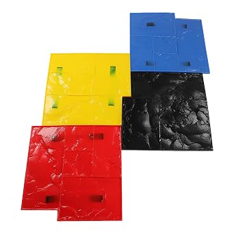4PCS Concrete Stamp Concrete Texturing Skin Stamps Mats Set Texture Stamp Roller Inducstrial Stamping Mat 24"x24" for Wall Floor