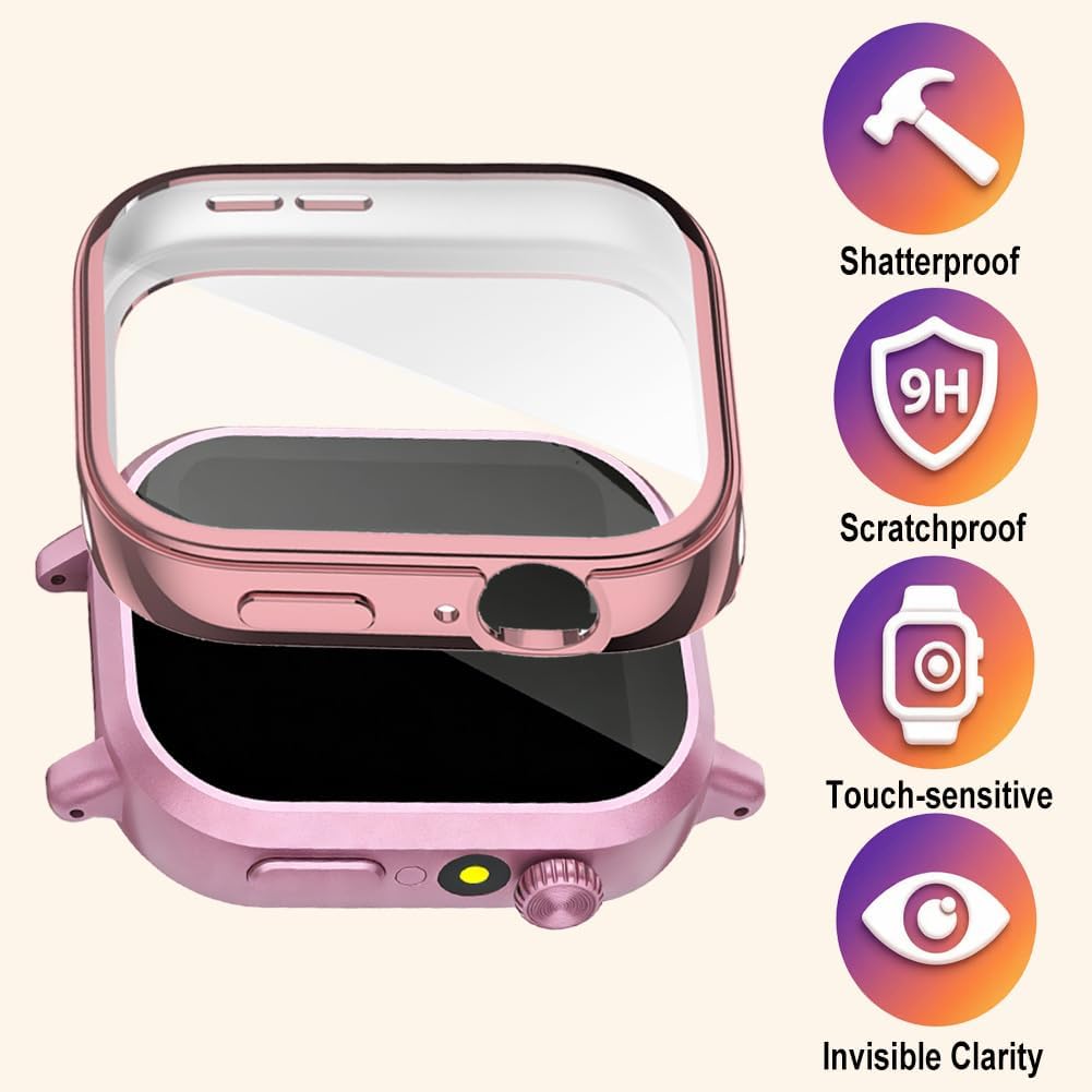 TPU Case with Built-in Screen Protector for Wiszodet Smart Watch D8 1.54", Full-Body Protection, 9H Anti-Scratch, Compatible with Wiszodet D8 Smartwatch image 3