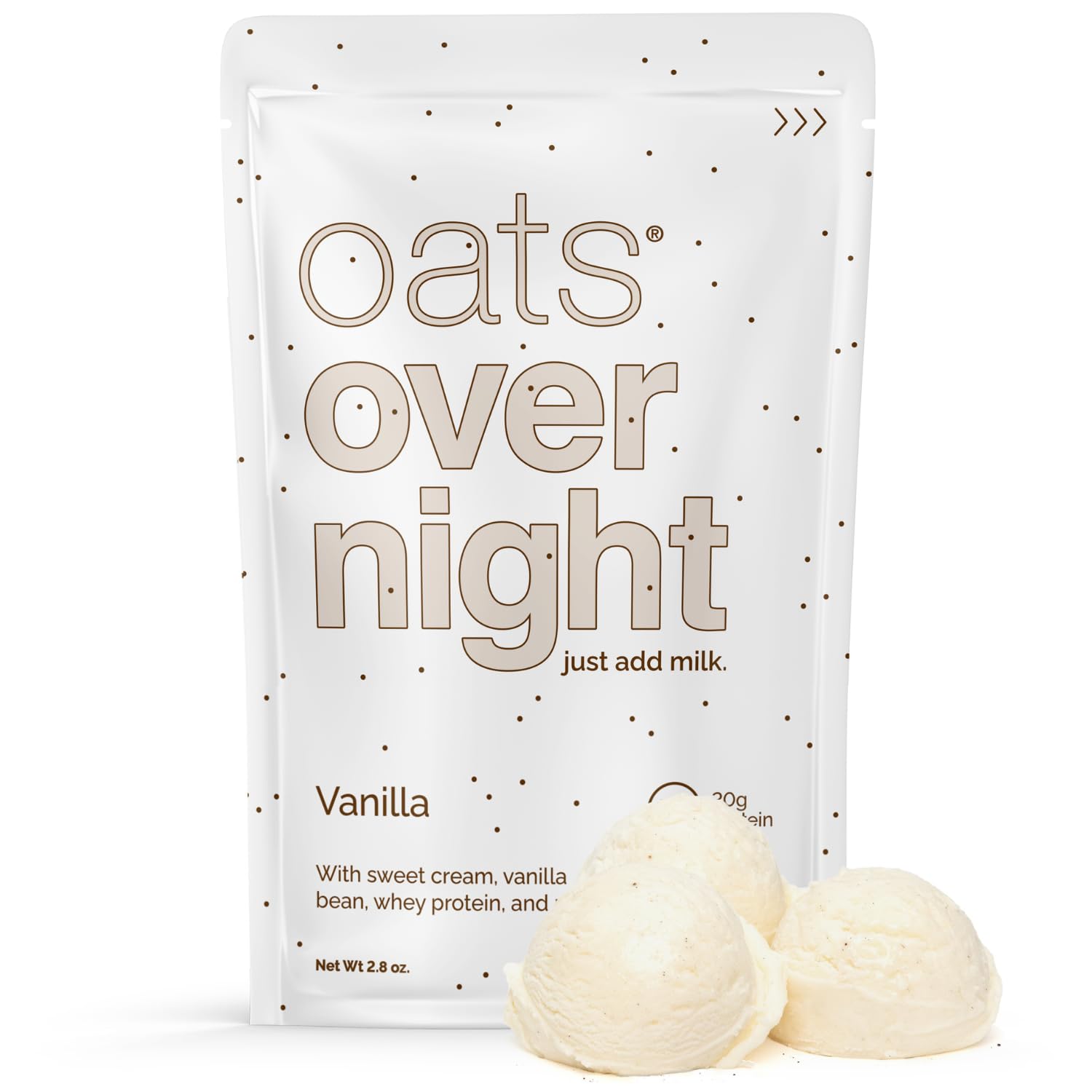 Avena Overnight Oats Overnight Vainilla con Proteína 2.8 oz (Pack de 8)