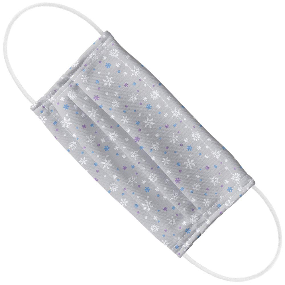 Winter Snowflakes Blue Purple Gray 1-Ply Reusable Face Mask Covering with Adjustable Nose Wire, Unisex