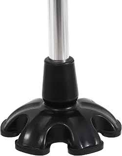Kotiorname Cane Rubber Tips 3/4” Heavy Duty Rubber Cane Tip Replacement, 6 Prong Self Standing Crutch Tips, Black,1 Pack