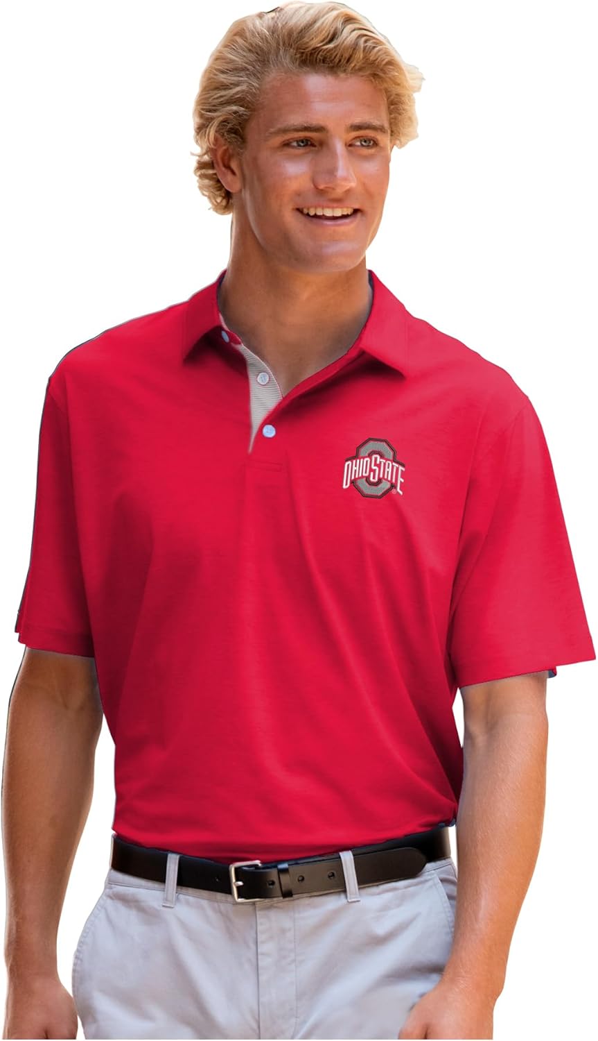Vantage Apparel NCAA Mens Collegiate Premium Moisture Wicking Team Color Icon Signature Polo
