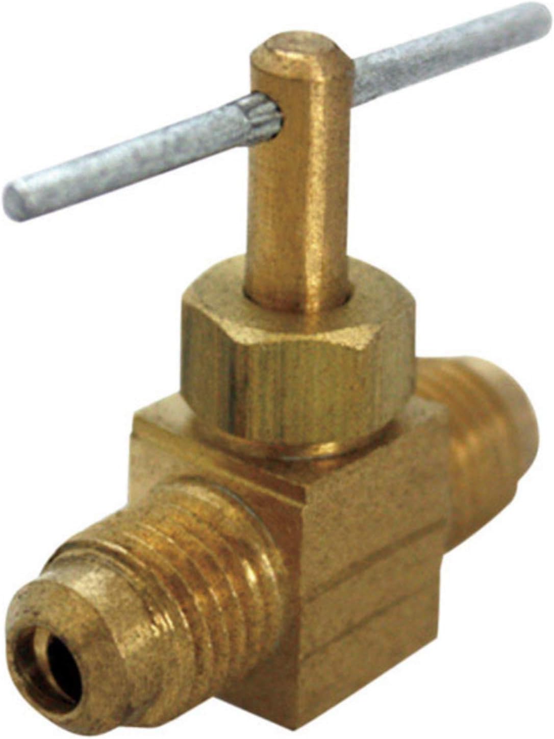 JMF 4506580 Brass Needle Valve, Yellow Brass, 1/4" (Pack of 5)