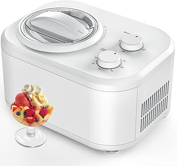 FREE VILLAGE 1.05-Qt Ice Cream Maker with Compressor, No Pre-freezing, 3 Modes Ice Cream Machine with Timer, Easy Use, Keep Cool Function, Ice Cream Maker makes Gelato, Sorbet at Home (ICE-1033)