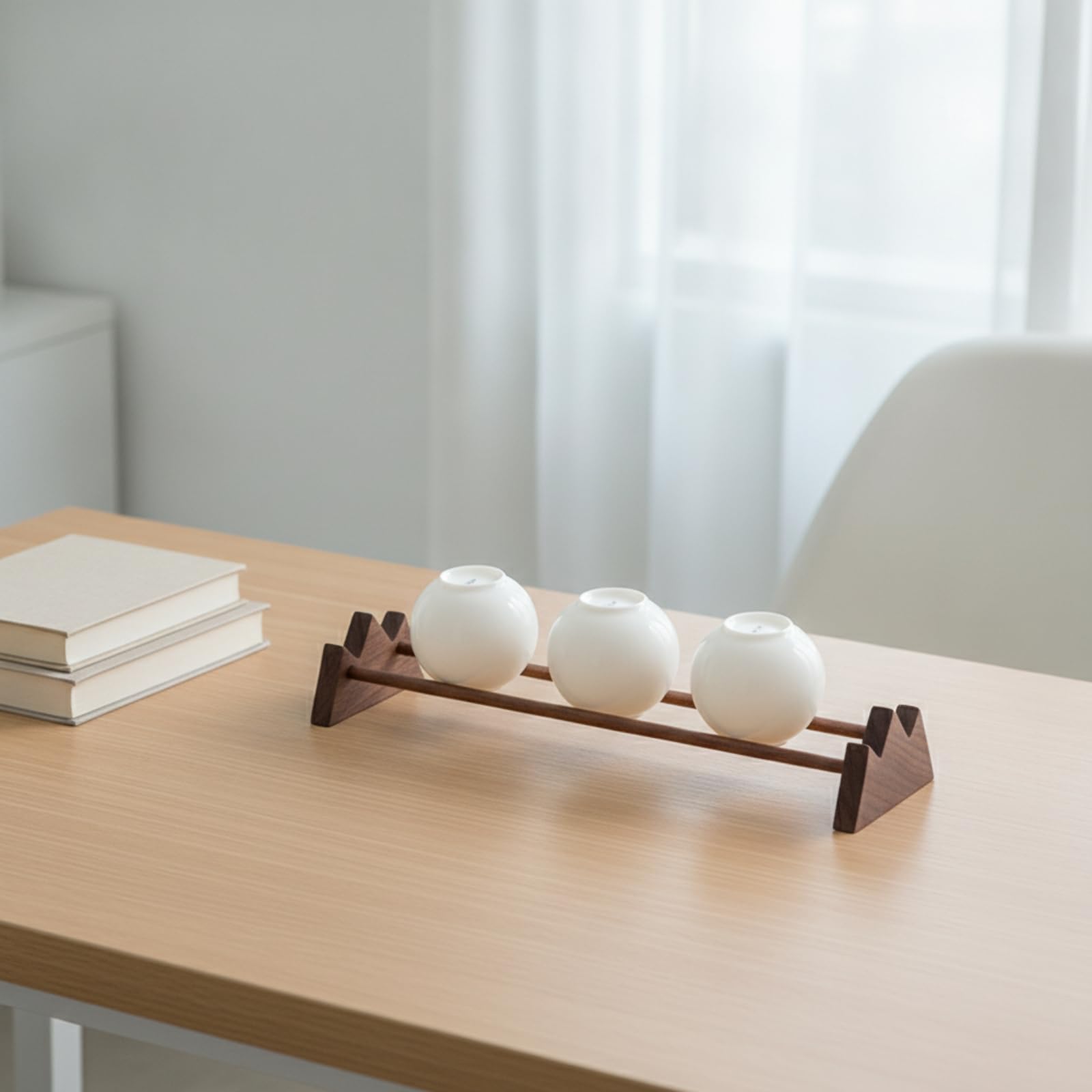 Elegant Tassenständer aus Walnussholz, Walnussholz-Bergform-Krughalter Mit Stehenden Haken Länge 34,8 cm, Breite 11,0 cm, Höhe 8,5 cm