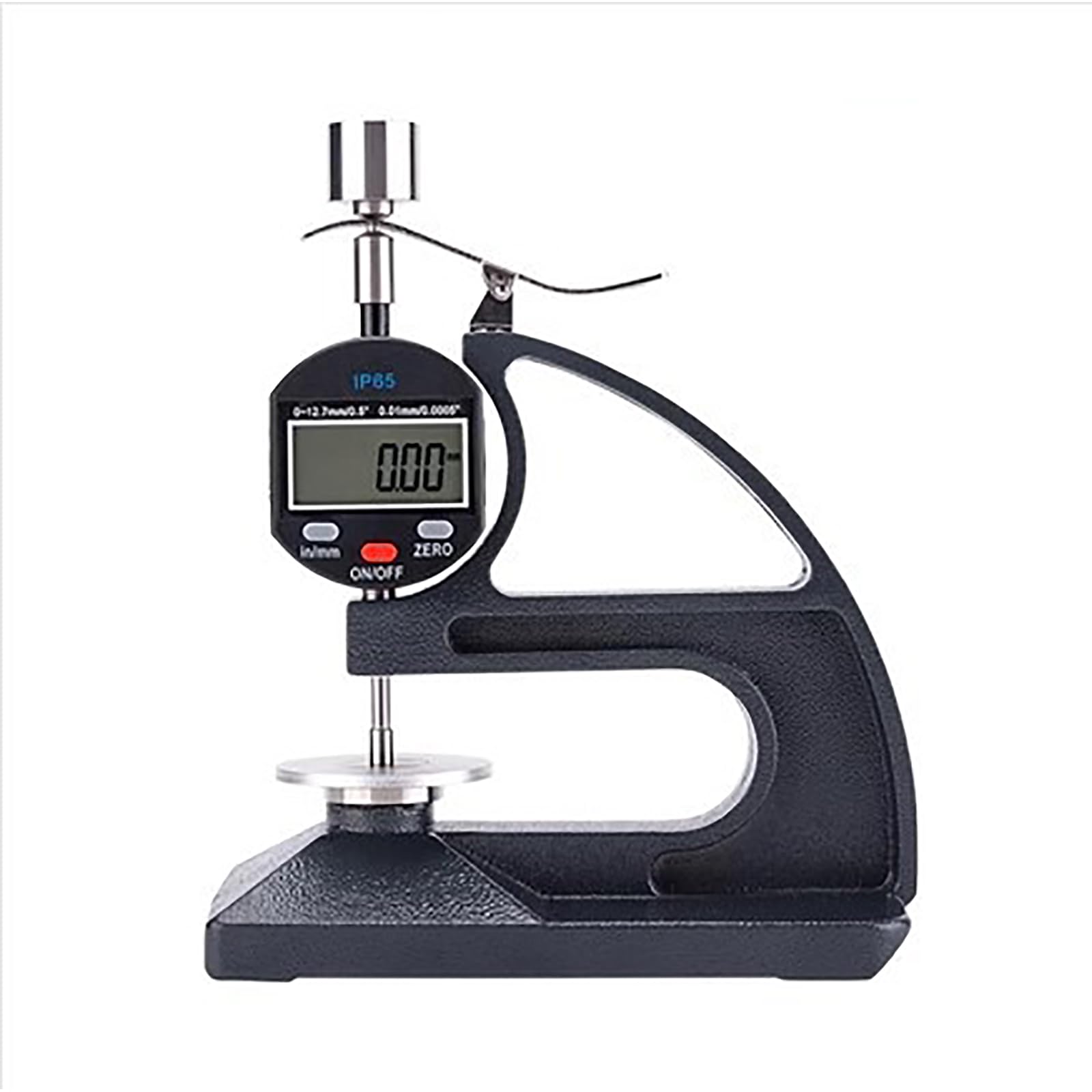 McbeAn Desktop Rubber Thickness Gauge, 0-10MM Digital Thickness Gauge, Graduation Value: 0.001mm/0.01mm, Pressure Weight: 50g, Accuracy: 0.001 Thousandths/0.01 Hundredths Optional, for Rubber