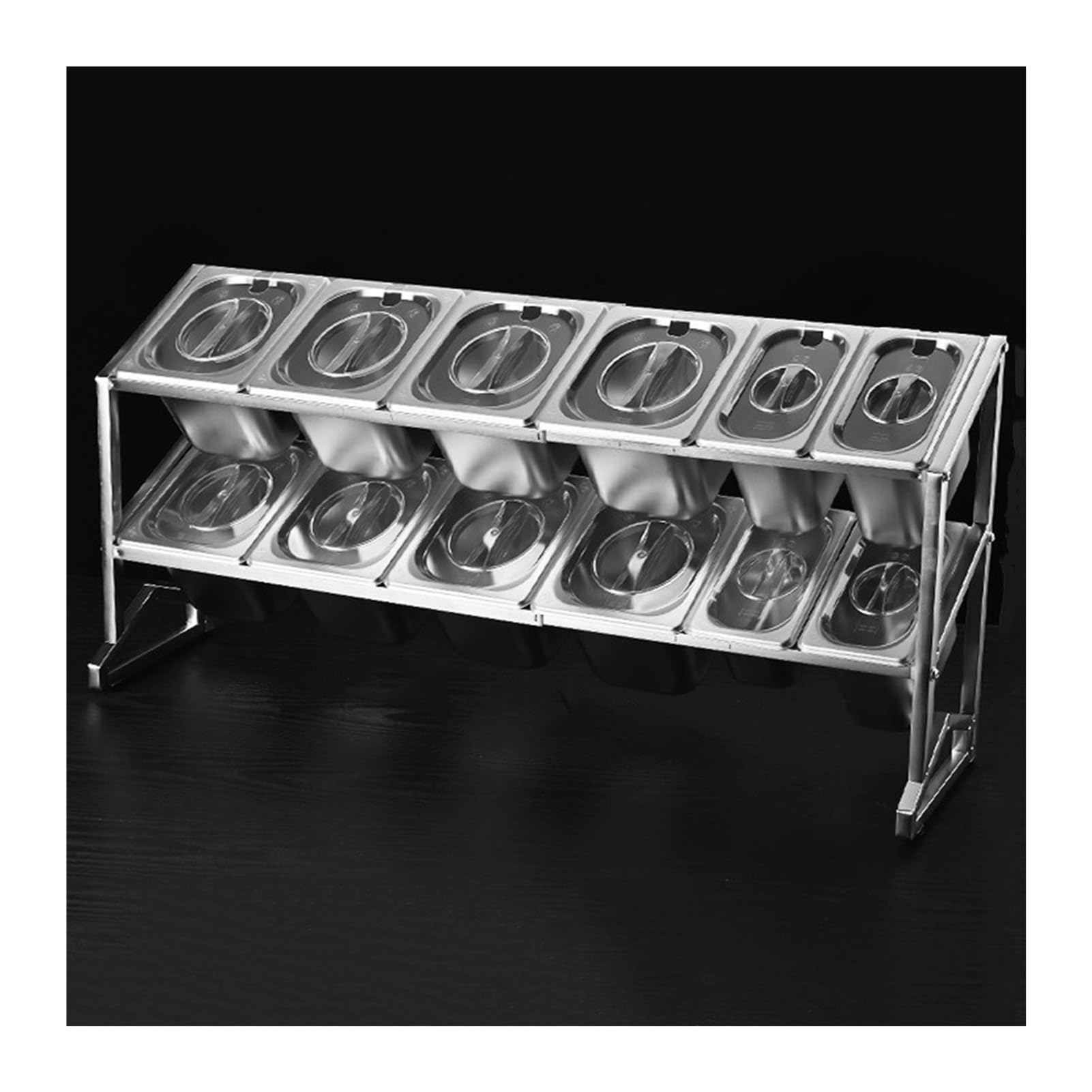 WDSOPK Expandable Spice Rack Organizer Shelf, 2/3 Tier Commercial Condiment Racks For Kitchen Pantry Buffets, Seasoning Sauce Salad Jam Ingredients Food Container Dispenser (90x19x44cm(A))