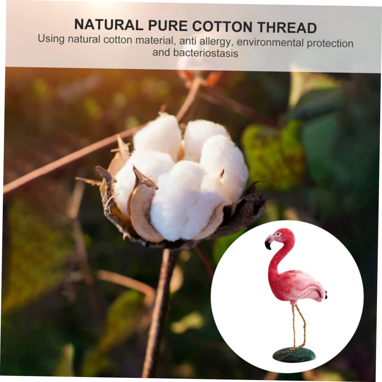 WEKAMOS 1Set DIY Felt Flamingo Craft Kit Handmade Wool Felt Ornament Materials for Beginners Safe and Smooth Wool Felting Tools for Creative Family Fun and Imagination