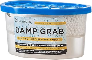 Damp Grab Closet Dehumidifier, Moisture Control, Fragrance Free, White, 14 oz.