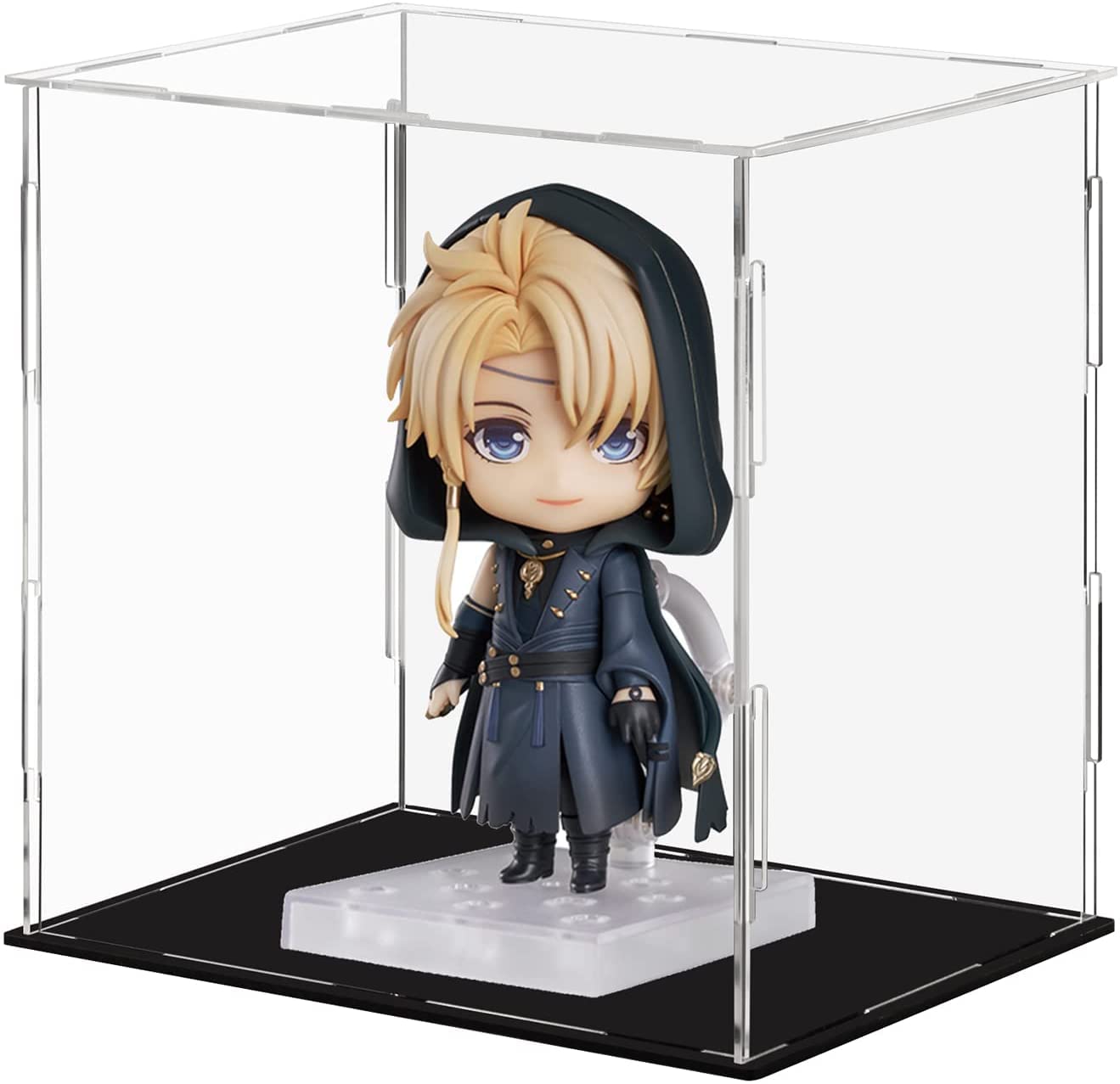 Acrylic Display Case A4 Clear Display Storage Box Countertop Cube for Collectibles Action Figures Miniature Figurines Protection Storage & Organizing (Black Mirror, 3.9x3.9x3.9inch/100x100x100mm)