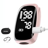 Pulse Oximeter, Blood Oxygen Meter, Fingertip Pulse Oximeter, Rechargeable Pulse Oximeter, Accurate Rapid Blood Oximeter SpO2 Reading Outdoor Sports Wide Use (Pink)