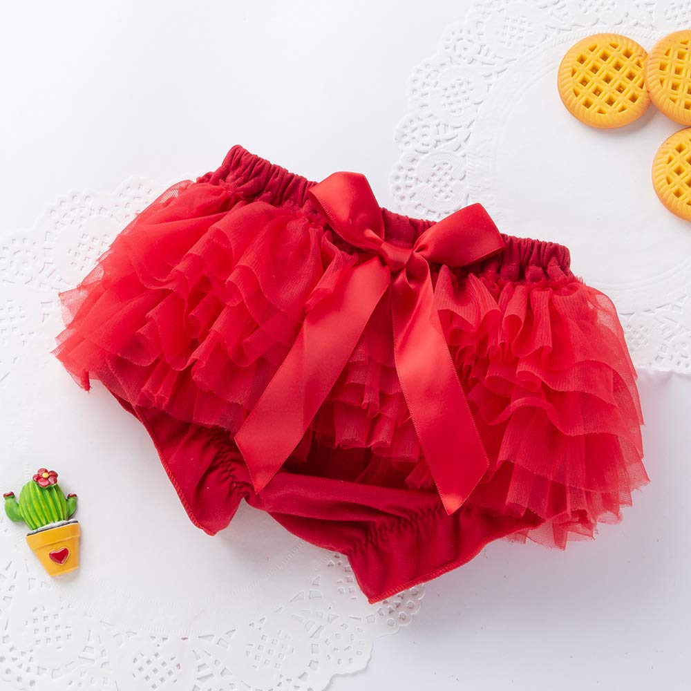 Copri pannolini per neonati, in tulle e tulle, con fiocco - Rosso - L:6-12 mesi