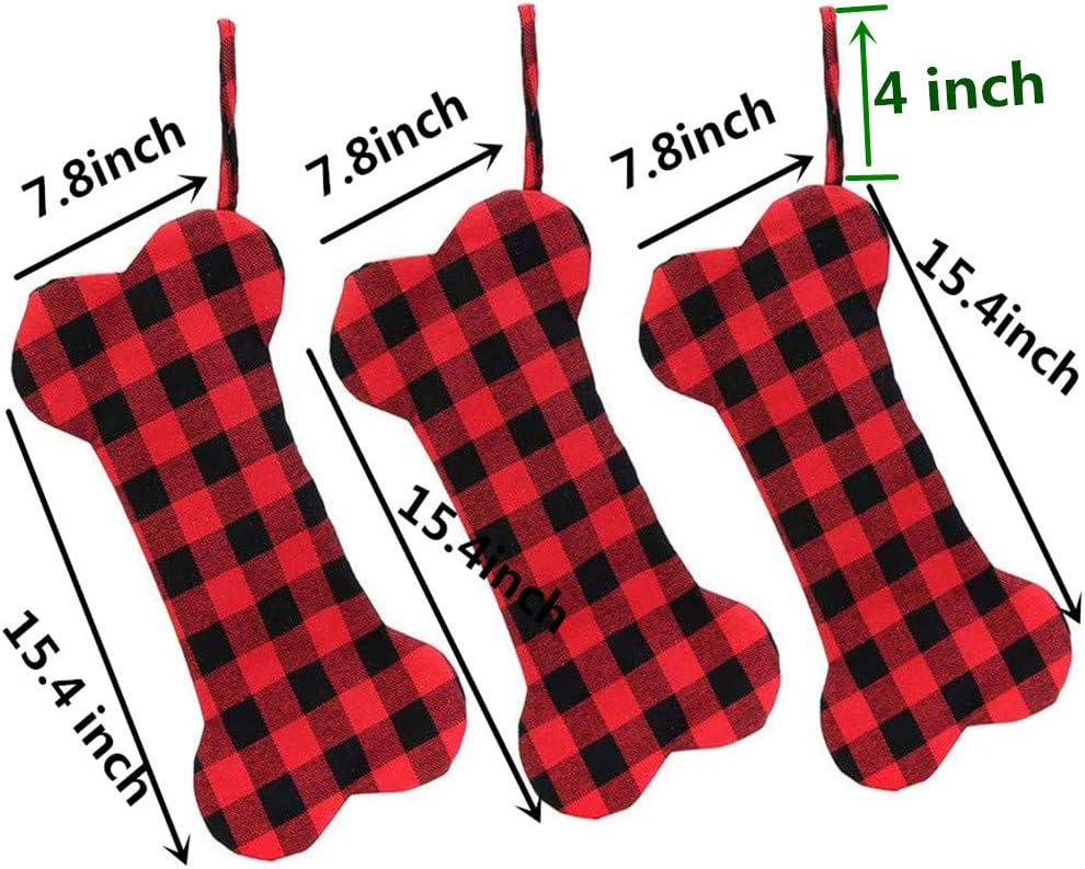 2Pcs Chritmas Stocking for Dog (Red)