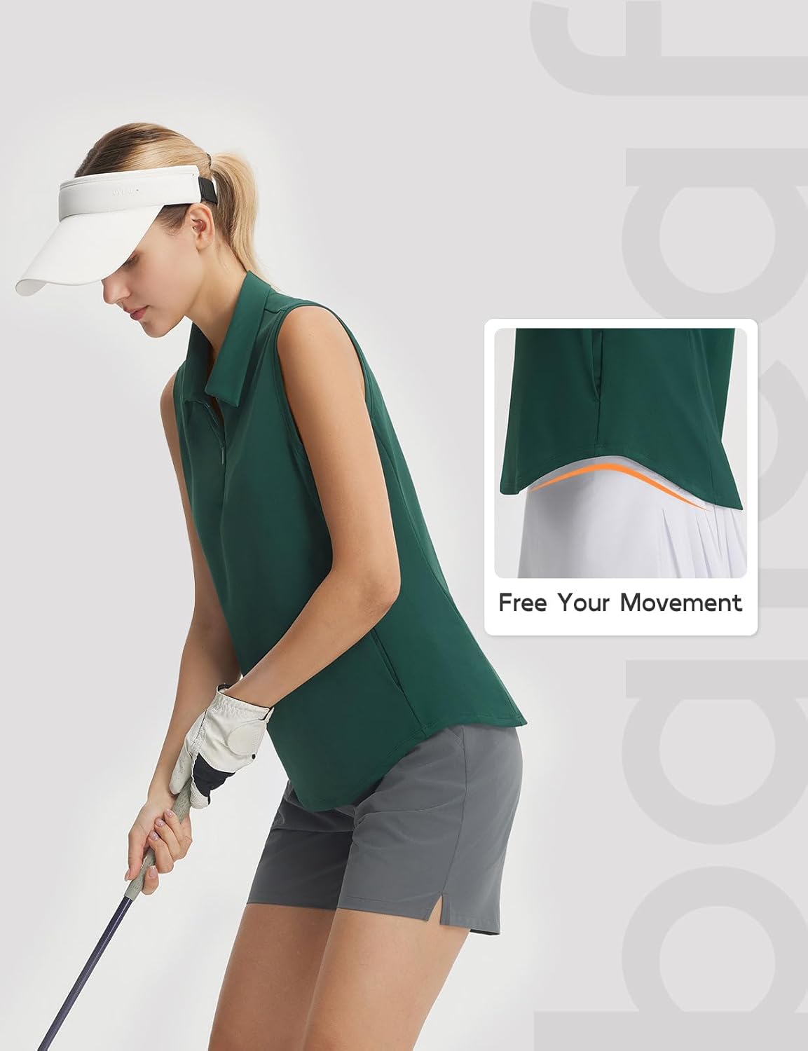 baleaf Women's Golf Shirts Sleeveless Pockets Tennis Tops Workout Athletic Polo V Neck Collared UPF