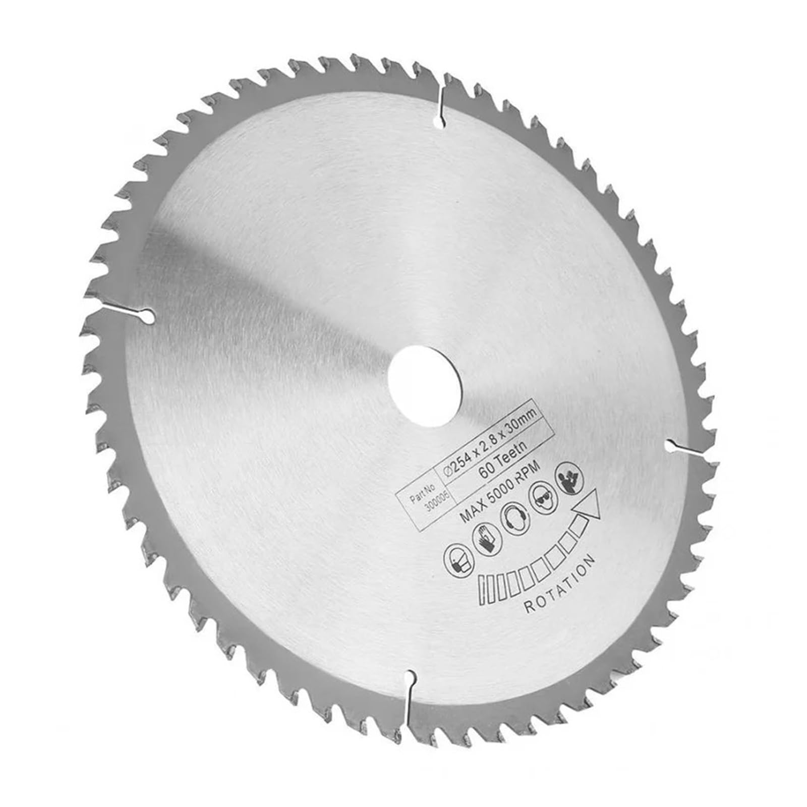 Disco da taglio circolare TCT in carburo con azionamento in legno for metallo, plastica, 254 * 30 mm, 60 denti, lame for sega alternativa