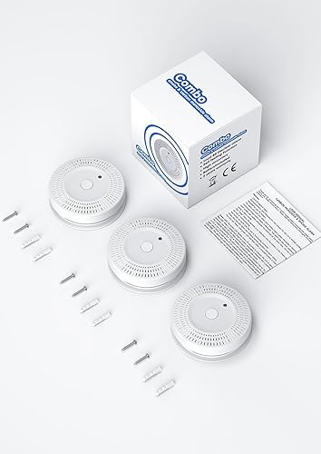 Miniatura 7 de Detector de humo, Lecoolife, funciona con pilas, blanco, paquete de 1