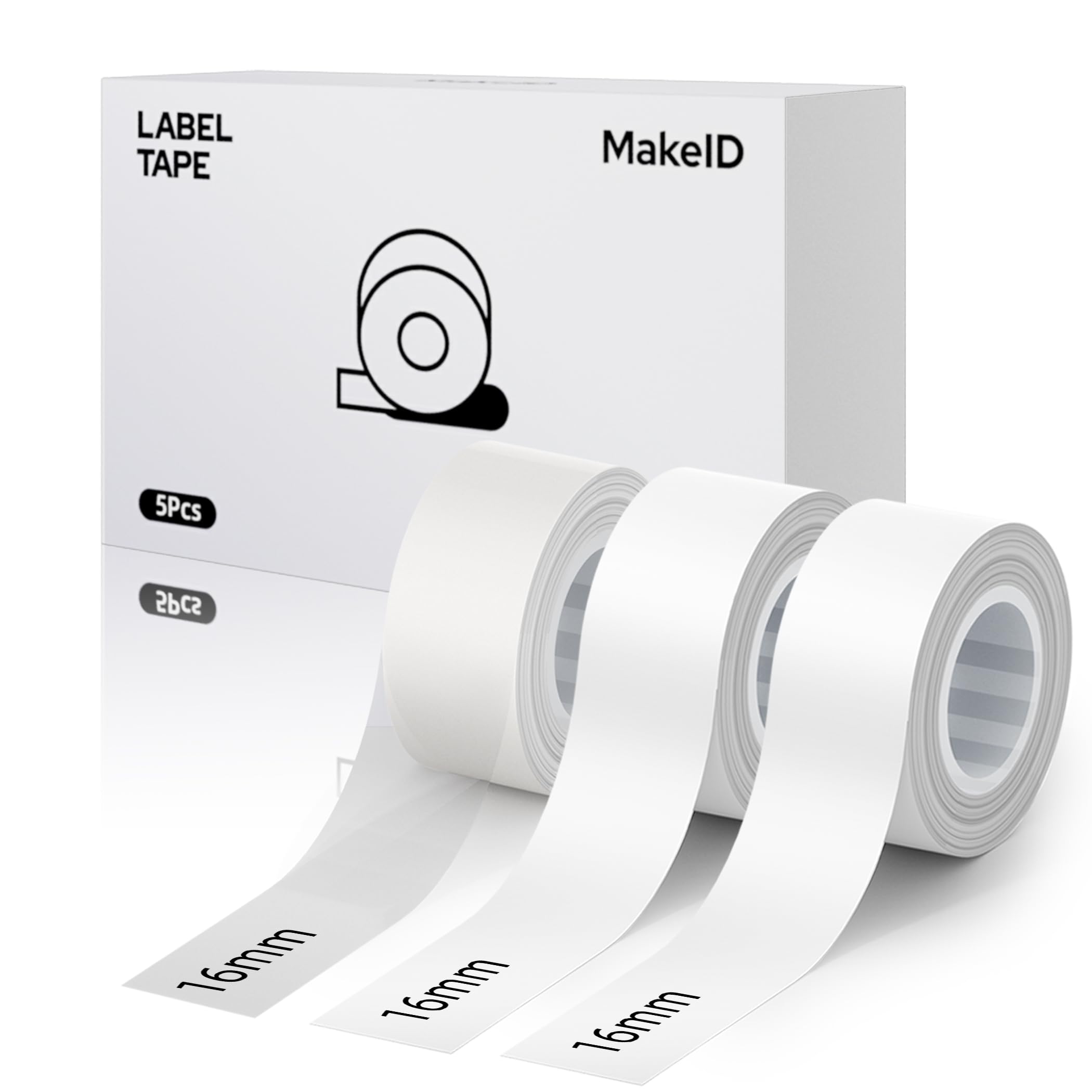 Snapklik.com : MakeID E1 Q1 Label Maker Tape Refills, 5-Roll 16mm X 4m