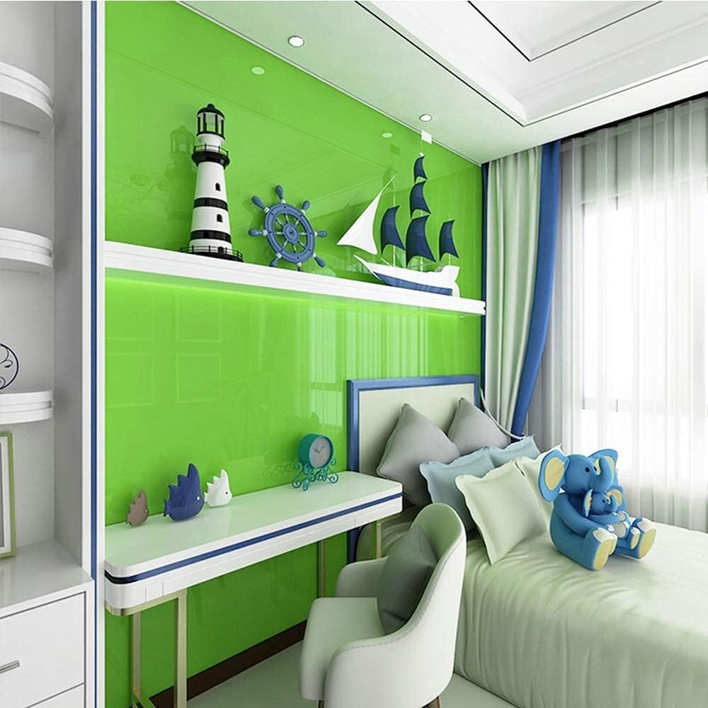 ERATO Glossy Wallpaper Peel & Stick Vinyl Contact Paper Self Adhesive Wallpaper for Kitchen Cabinets Furniture Countertop Removable Waterproof Wallpaper (Green Glossy, 2 Feet x 5 Feet) 1