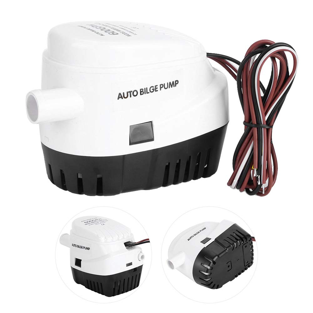 Bomba de Achique Automática 12V 600 GPH - Bomba de Descarga de Agua Marina Compacta con Protección contra Ignición