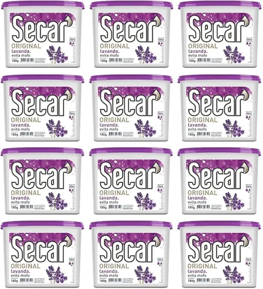 Kit 12 Unidades Antimofo Lavanda 180g, Combate Mofo, Umidade e Odores em Armário Gaveta e Guarda Roupa