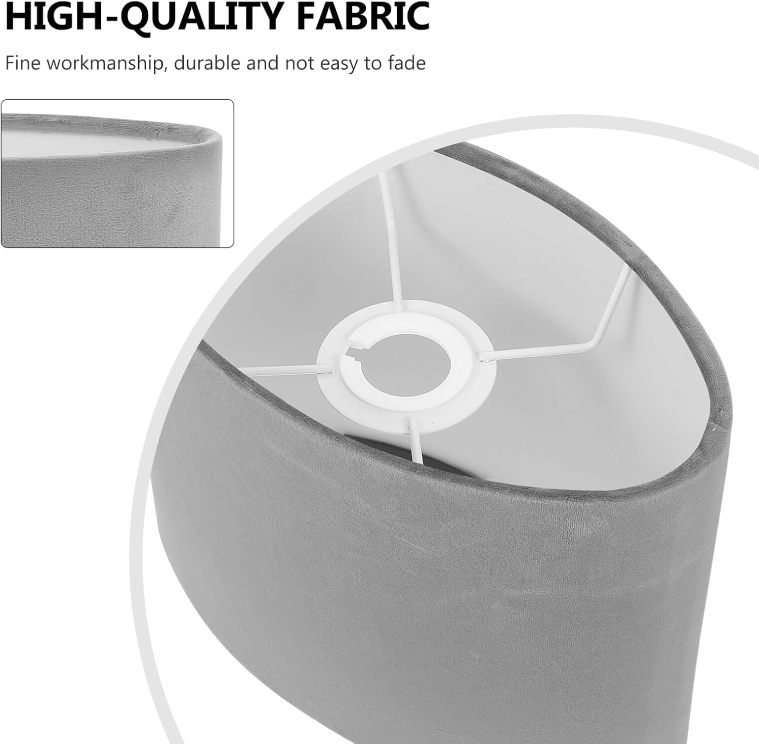 Gadpiparty 1pc Oval Cloth Lampshade Table Light Cover Decorative Grey Lamp Shade Accessory for Home Easy to Install Protects Indoor Lighting Elegant Design
