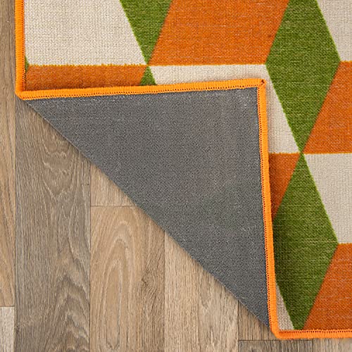 Rugshop Budelli Contemporary Geometric Non-Shedding Outdoor Rugs For Deck,Patio,Backyard Indoor/Outdoor Area Rug 5' X 7' Orange #TOP4