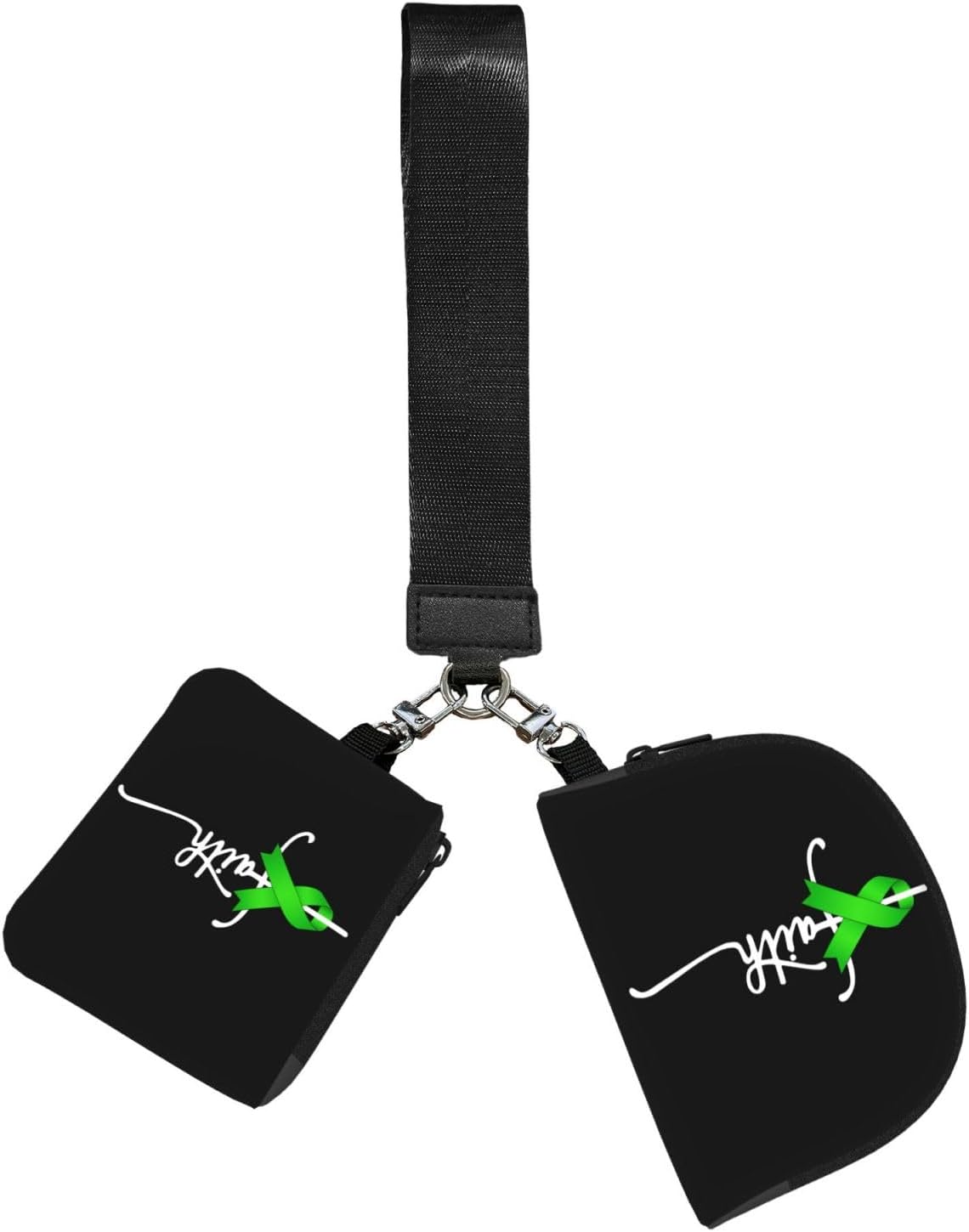 Non-Hodgkin Lymphoma Cancer Faith Dual Pouch Wrist Wallet