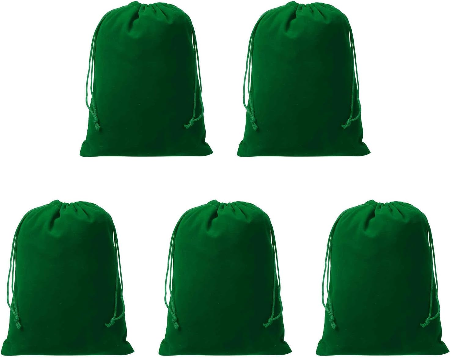 Drawstring Dice Bag 5.91" x 7.87" Durable Flocking Cloth Tarot Card Bag Perfect for Dice Storage & Jewelry & Chess & Cosplay Coin & Board Gaming Accessories (Lake Green, 5pcs)