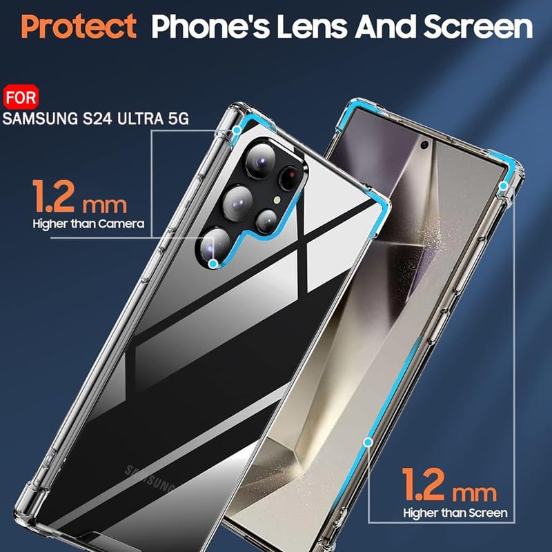 Image of Case Creation New Samsung S24 Ultra Premium Imported 0.3mm Crystal Clear Totu Silicone Transparent Flexible Soft Corner Protection with TPU Slim Back Case Color Cover for S24 Ultra