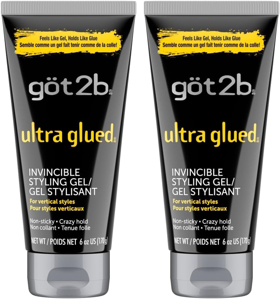 Schwarzkopf got2b Glued Ultra Styling Hair Gel, No White Residue, Edge Control, Vegan, Silicone Free, 150g (Pack of 2)